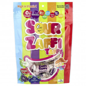 Zollipops, Sour Zaffi® Taffy, фруктовое ассорти, 141 г (5 унций) - описание | фото
