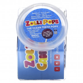 Zollipops, The Clean Teeth Pops, леденцы для чистки зубов, ассорти, 147 г (5,2 унции) - описание