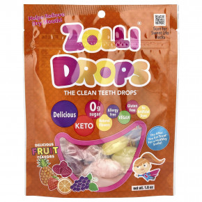 Zollipops, Zolli Drops, капли для очищения зубов, вкусные фрукты, 50 мл (1,6 унции) - описание | фото