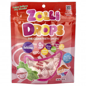 Zollipops, Zolli Drops, The Clean Teeth Drops™, со вкусом перечной мяты, 50 мл (1,6 унции) в Москве - eco-herb.ru | фото