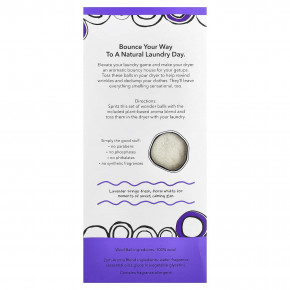 ZUM, Шарики для сушки шерсти со смесью ароматов, лаванда, 3 шарика и 1 смесь ароматов, 8,5 унции в Москве - eco-herb.ru | фото