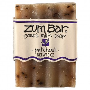 ZUM, Zum Bar, мыло с козьим молоком, пачули, кусок весом 3 унции - описание