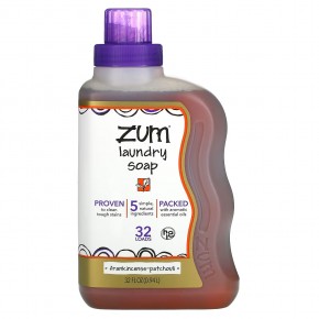 ZUM, Zum Clean, жидкое мыло для стирки с ароматерапевтическим эффектом, ладан и пачули, 940 мл (32 жидк. унции) в Москве - eco-herb.ru | фото