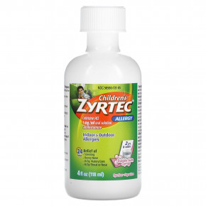 Zyrtec, Children's Allergy, Relief Syrup, для детей от 2 лет, жевательная резинка, 5 мг, 118 мл (4 жидк. унц.) в Москве - eco-herb.ru | фото