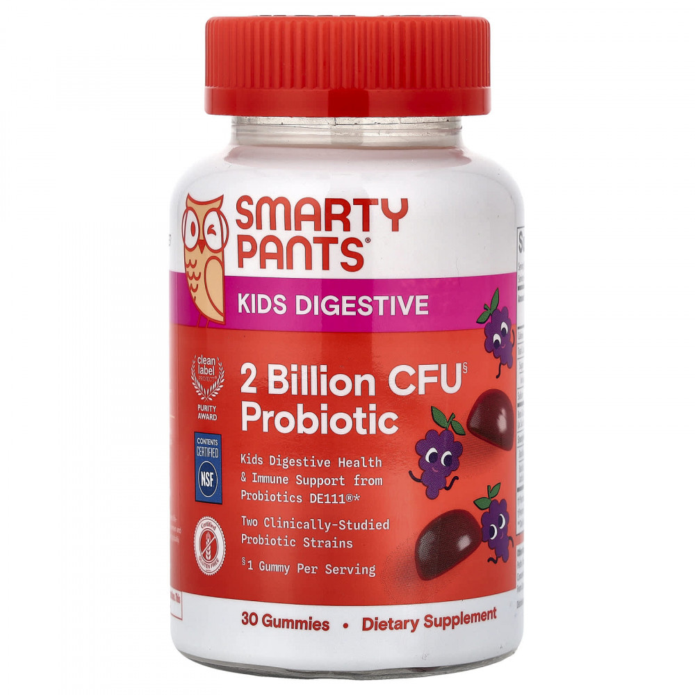 SmartyPants, Kids Digestive, жевательные таблетки с пробиотиками, со вкусом винограда, 30 жевательных таблеток в Москве - eco-herb.ru | изображение SmartyPants, Kids Digestive, жевательные таблетки с пробиотиками, со вкусом винограда, 30 жевательных таблеток в Москве - eco-herb.ru | фото