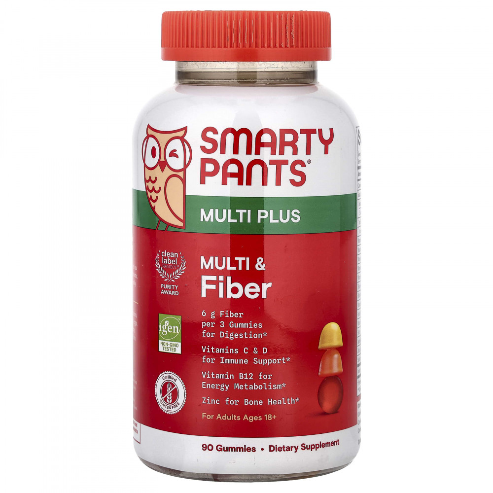 SmartyPants, Multi Plus, мультивитамины и клетчатка, со вкусом клубники, апельсина и лимона, 90 жевательных таблеток в Москве - eco-herb.ru | изображение SmartyPants, Multi Plus, мультивитамины и клетчатка, со вкусом клубники, апельсина и лимона, 90 жевательных таблеток в Москве - eco-herb.ru | фото