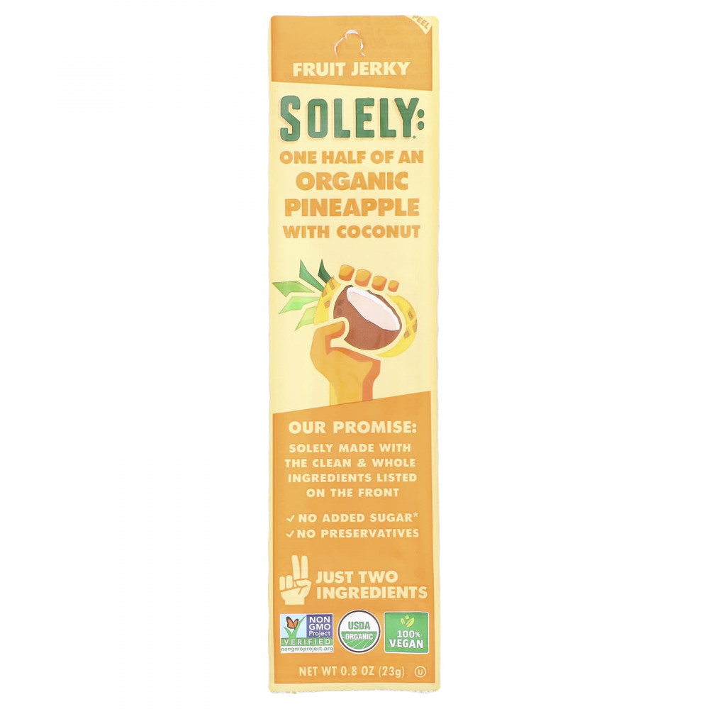 Solely, Fruit Jerky, органический ананас с кокосом, 23 г (0,8 унции) в Москве - eco-herb.ru | изображение Solely, Fruit Jerky, органический ананас с кокосом, 23 г (0,8 унции) в Москве - eco-herb.ru | фото