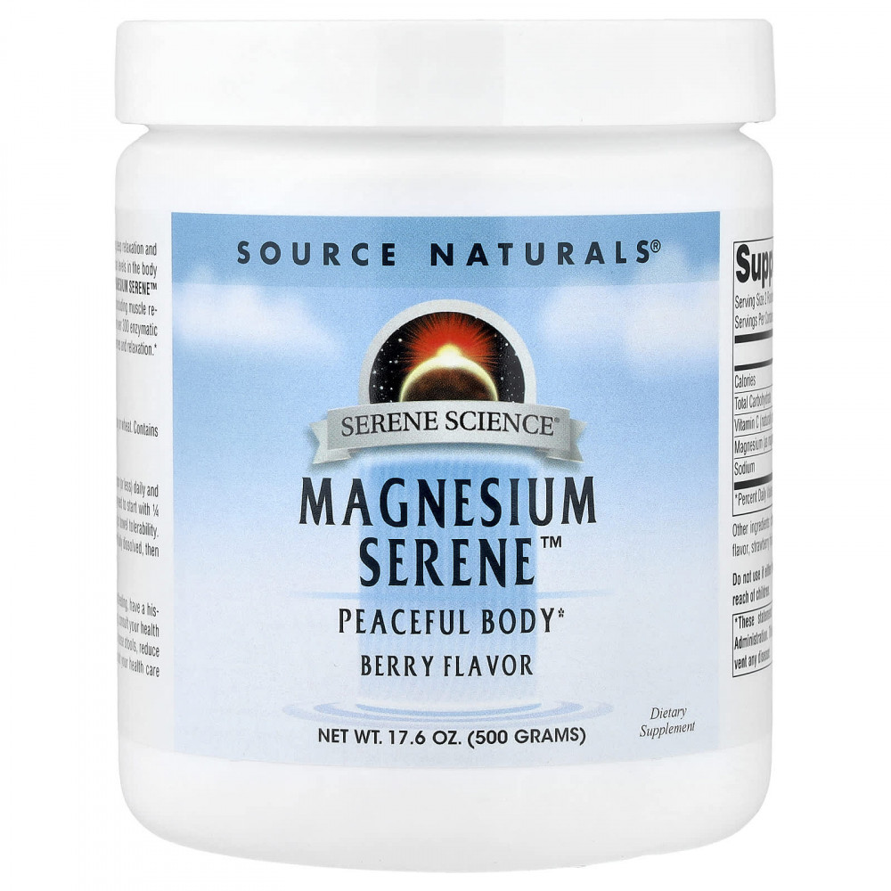Source Naturals, Magnesium Serene™, с ягодным вкусом, 500 г (17,6 унции) в Москве - eco-herb.ru | изображение Source Naturals, Magnesium Serene™, с ягодным вкусом, 500 г (17,6 унции) в Москве - eco-herb.ru | фото
