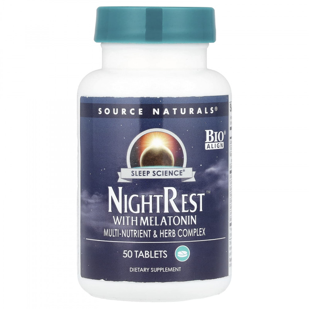 Source Naturals, Sleep Science®, NightRest™ с мелатонином, 50 таблеток в Москве - eco-herb.ru | изображение Source Naturals, Sleep Science®, NightRest™ с мелатонином, 50 таблеток в Москве - eco-herb.ru | фото