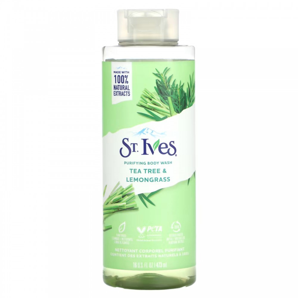 St. Ives, Purifying Body Wash, Tea Tree & Lemongrass, 16 fl oz (473 ml) в Москве - eco-herb.ru | фото