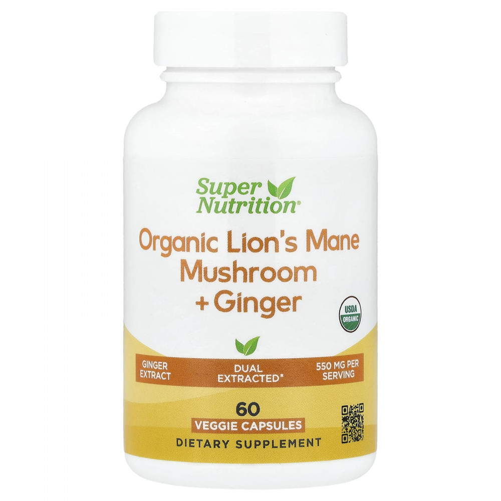 Super Nutrition, органический гриб ежовик гребенчатый с имбирём, 60 вегетарианских капсул в Москве - eco-herb.ru | изображение Super Nutrition, органический гриб ежовик гребенчатый с имбирём, 60 вегетарианских капсул в Москве - eco-herb.ru | фото