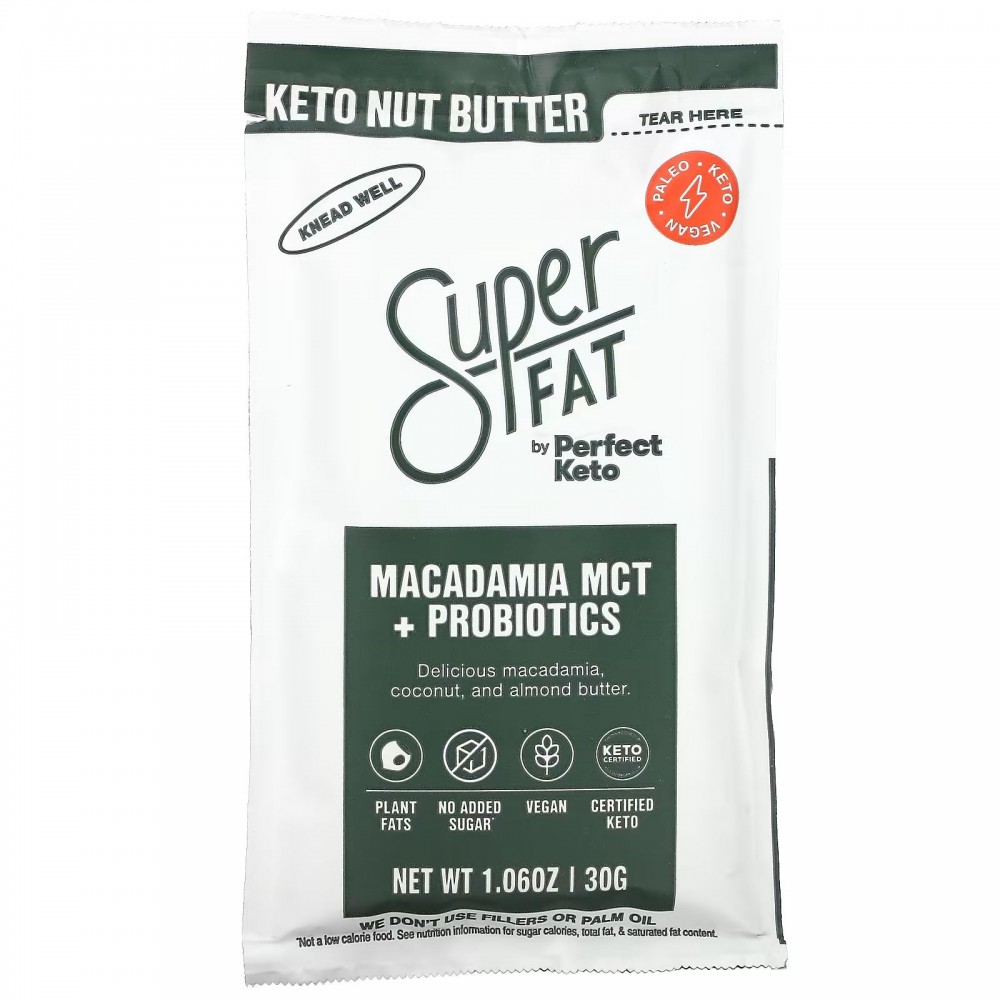 SuperFat, Keto Nut Butter, MCT макадамии + пробиотики, 30 г (1,06 унции) в Москве - eco-herb.ru | фото