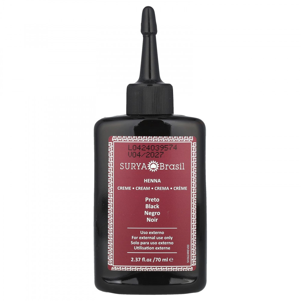 Surya Brasil, крем, полуперманентная веганская краска для волос, для закрашивания седины и тоника для осветленных волос, черный, 70 мл (2,37 жидк. унции) в Москве - eco-herb.ru | изображение Surya Brasil, крем, полуперманентная веганская краска для волос, для закрашивания седины и тоника для осветленных волос, черный, 70 мл (2,37 жидк. унции) в Москве - eco-herb.ru | фото