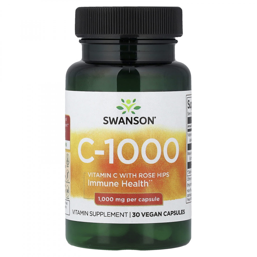 Swanson, C-1000 с шиповником, 30 веганских капсул в Москве - eco-herb.ru | изображение Swanson, C-1000 с шиповником, 30 веганских капсул в Москве - eco-herb.ru | фото