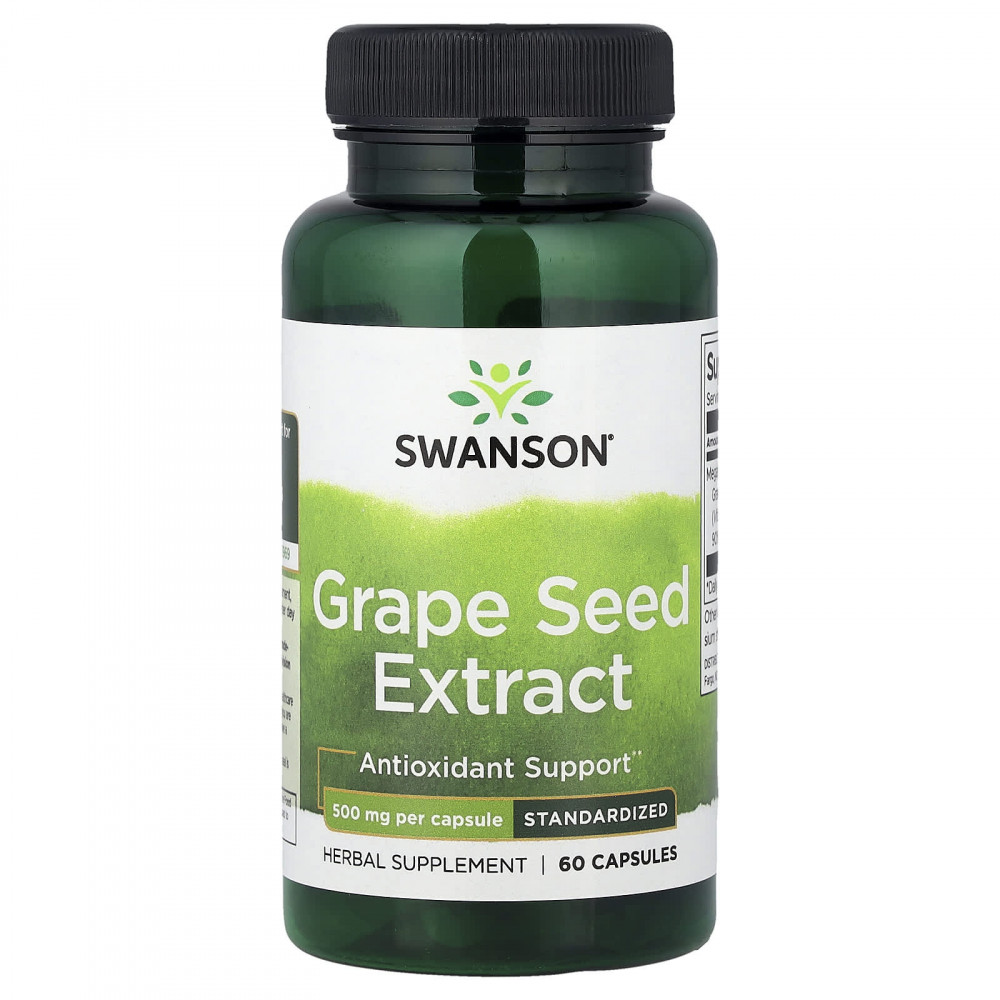 Swanson Vitamins, Экстракт виноградных косточек, стандартизированный, 500 мг, 60 капсул в Москве - eco-herb.ru | изображение Swanson Vitamins, Экстракт виноградных косточек, стандартизированный, 500 мг, 60 капсул в Москве - eco-herb.ru | фото