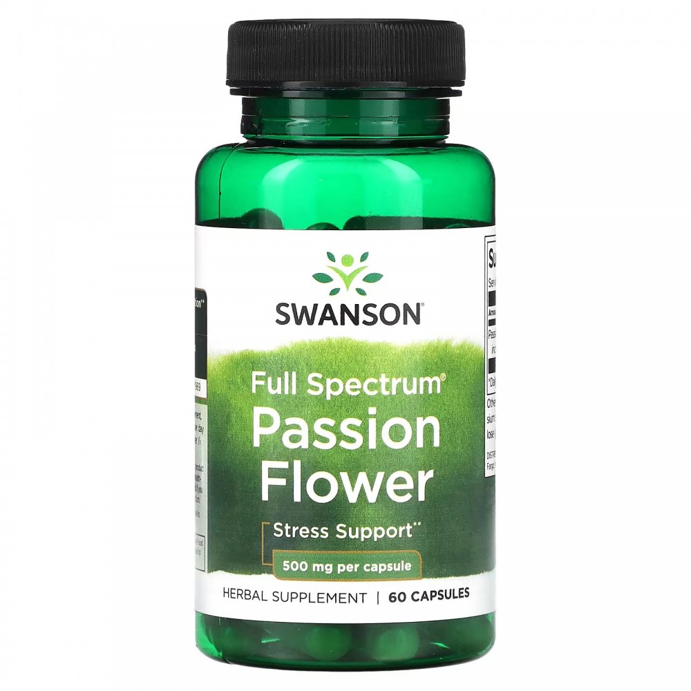 Swanson, Full Spectrum Passion Flower, 500 mg, 60 Capsules в Москве - eco-herb.ru | фото