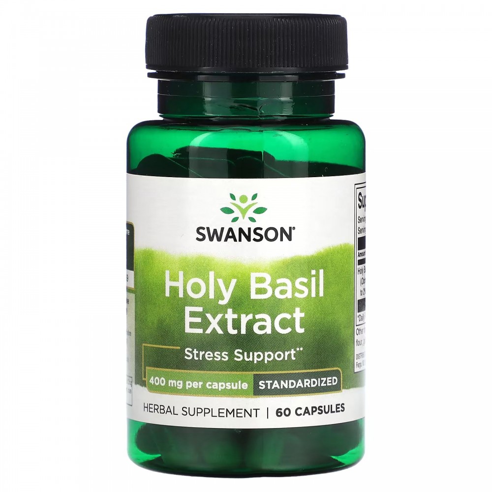 Swanson Holy Basil Extract Standardized 400 mg 60 Capsules