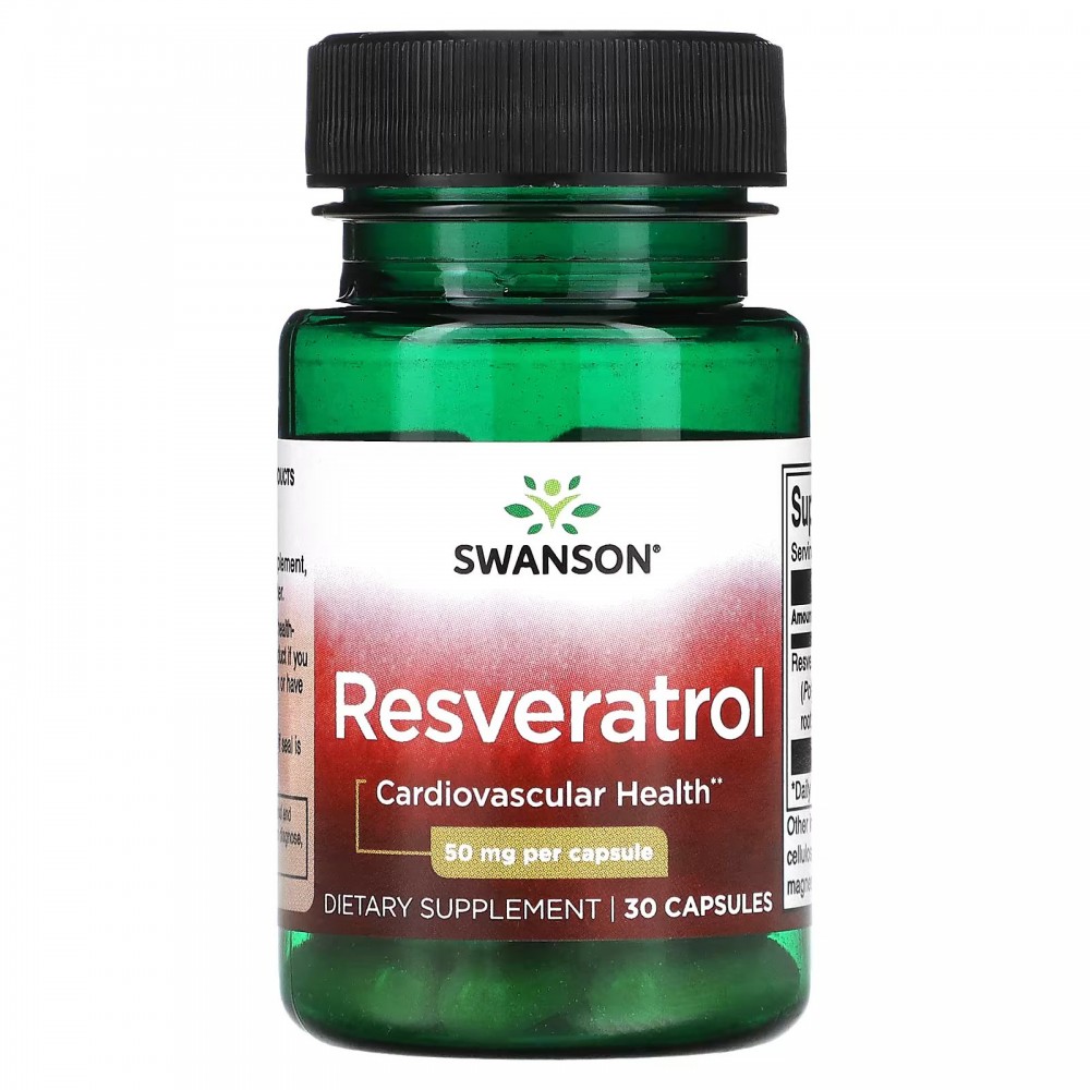 Swanson, Resveratrol, 50 mg, 30 Capsules в Москве - eco-herb.ru | фото
