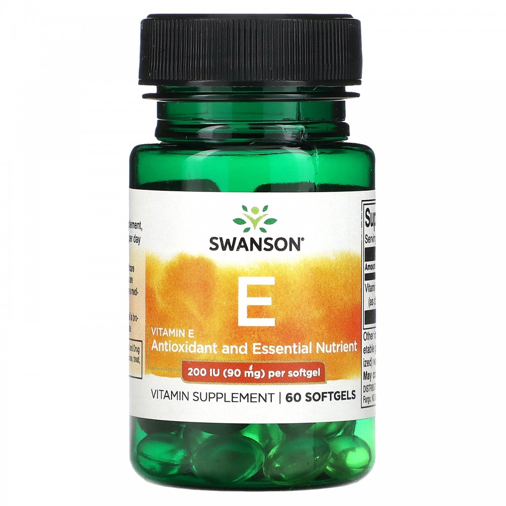 Swanson, Vitamin E, 90 mg (200 IU), 60 Softgels в Москве - eco-herb.ru | фото