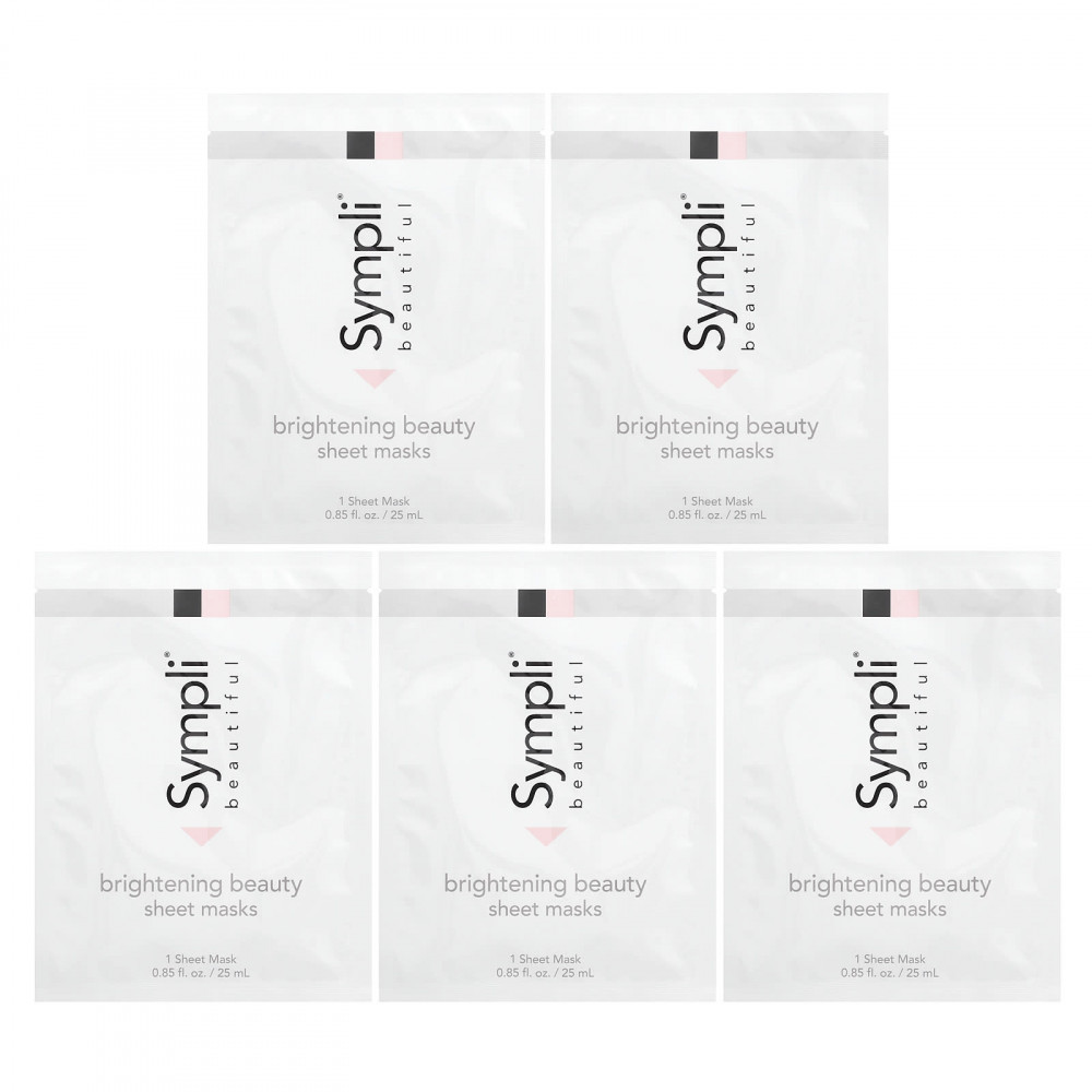 Sympli Beautiful, тканевая маска для улучшения цвета кожи, 5 шт. по 25 мл (0,85 унции) (Товар снят с продажи) в Москве - eco-herb.ru | изображение Sympli Beautiful, тканевая маска для улучшения цвета кожи, 5 шт. по 25 мл (0,85 унции) (Товар снят с продажи) в Москве - eco-herb.ru | фото