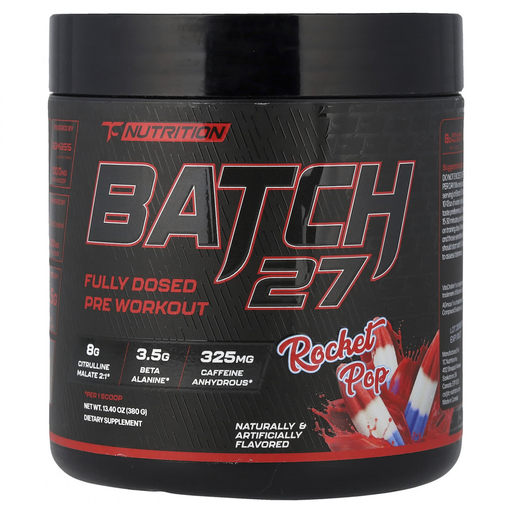 TC Nutrition, Batch 27, предтренировочная добавка, полноценная дозировка, рокет, 380 г (13,4 унции) в Москве - eco-herb.ru | изображение TC Nutrition, Batch 27, предтренировочная добавка, полноценная дозировка, рокет, 380 г (13,4 унции) в Москве - eco-herb.ru | фото