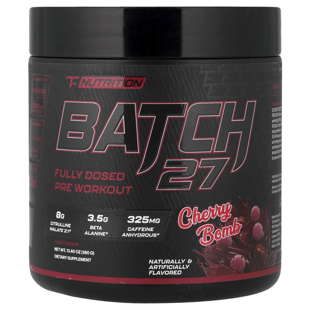 TC Nutrition, Batch 27, предтренировочная добавка, вишня, 380 г (13,4 унции) в Москве - eco-herb.ru | изображение TC Nutrition, Batch 27, предтренировочная добавка, вишня, 380 г (13,4 унции) в Москве - eco-herb.ru | фото