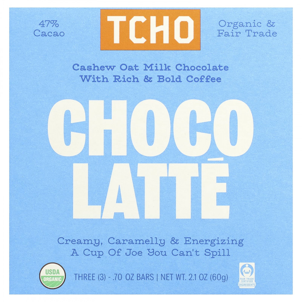 TCHO, Choco Latte, молочный шоколад с кофе, 47% какао, 3 плитки по 0,70 унции в Москве - eco-herb.ru | изображение TCHO, Choco Latte, молочный шоколад с кофе, 47% какао, 3 плитки по 0,70 унции в Москве - eco-herb.ru | фото