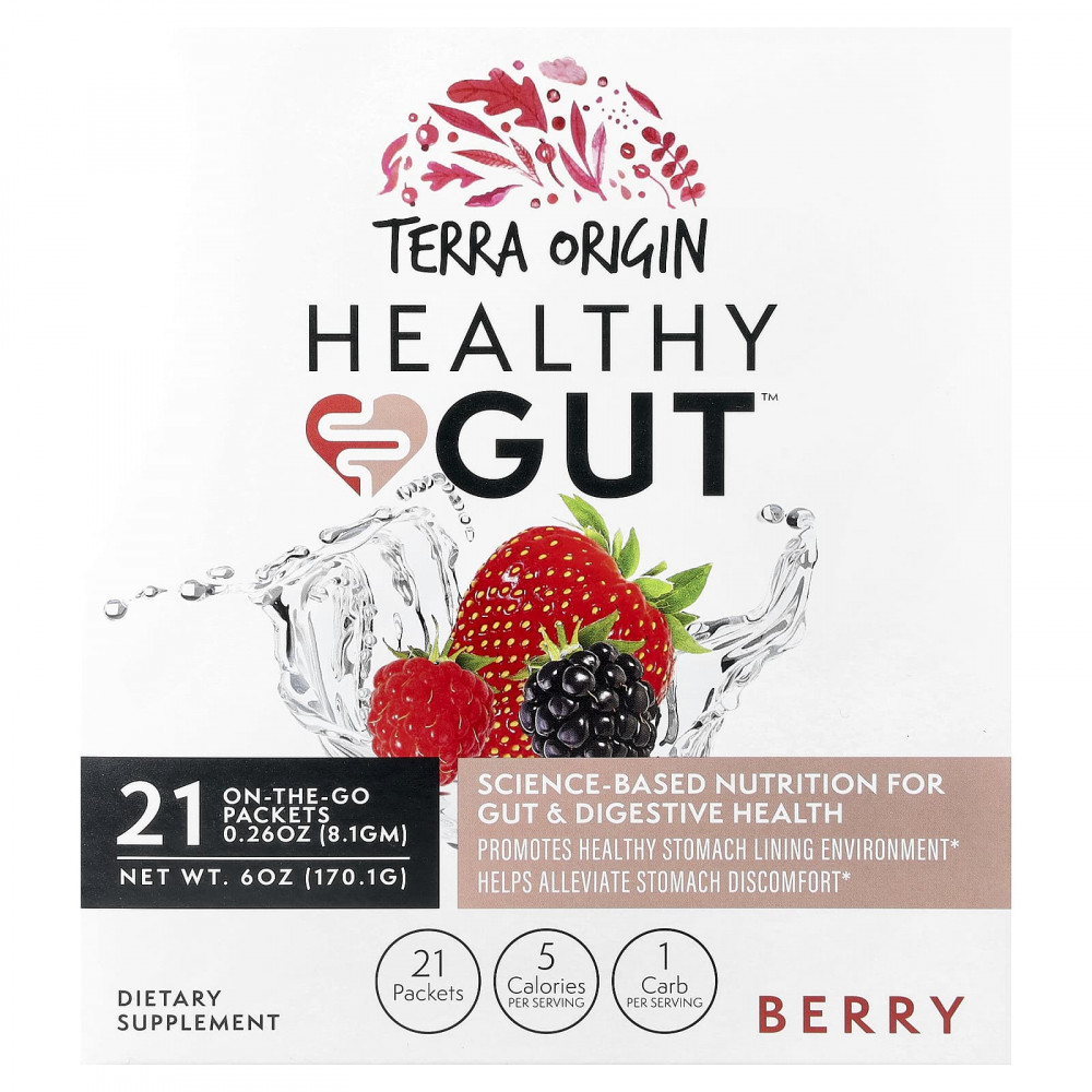 Terra Origin, Healthy Gut ™, ягоды, 21 пакетик, по 8,1 г (0,26 унции) в Москве - eco-herb.ru | изображение Terra Origin, Healthy Gut ™, ягоды, 21 пакетик, по 8,1 г (0,26 унции) в Москве - eco-herb.ru | фото