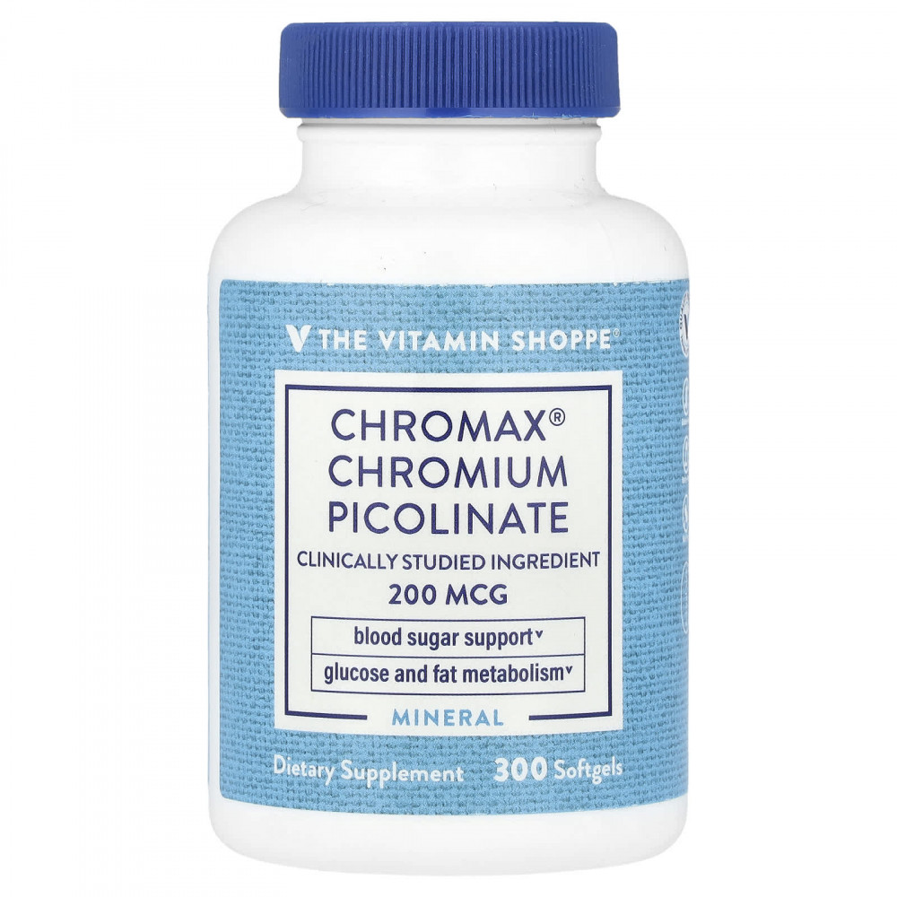The Vitamin Shoppe, Chromax® пиколинат хрома, 200 мкг, 300 мягких таблеток в Москве - eco-herb.ru | изображение The Vitamin Shoppe, Chromax® пиколинат хрома, 200 мкг, 300 мягких таблеток в Москве - eco-herb.ru | фото
