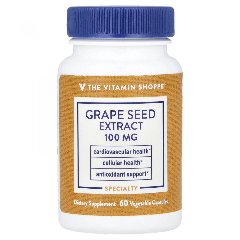 The Vitamin Shoppe, Экстракт виноградных косточек, 100 мг, 60 растительных капсул в Москве - eco-herb.ru | изображение The Vitamin Shoppe, Экстракт виноградных косточек, 100 мг, 60 растительных капсул в Москве - eco-herb.ru | фото