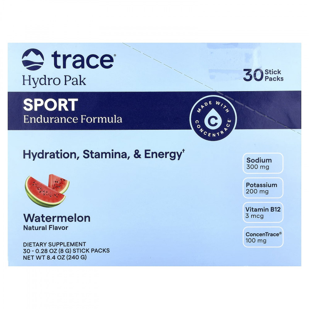 Trace, Hydro Pak Sport, Watermelon, 30 Stick Packs, 0.28 oz (8 g) Each в Москве - eco-herb.ru | изображение Trace, Hydro Pak Sport, Watermelon, 30 Stick Packs, 0.28 oz (8 g) Each в Москве - eco-herb.ru | фото