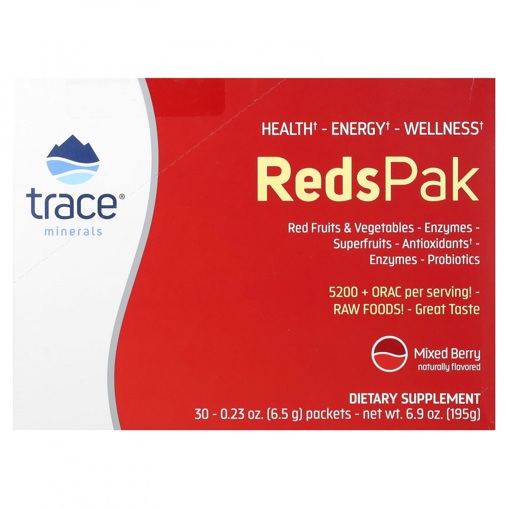 Trace, Reds Pak, ягодное ассорти, 30 пакетиков по 6,5 г (0,23 унции) в Москве - eco-herb.ru | изображение Trace, Reds Pak, ягодное ассорти, 30 пакетиков по 6,5 г (0,23 унции) в Москве - eco-herb.ru | фото