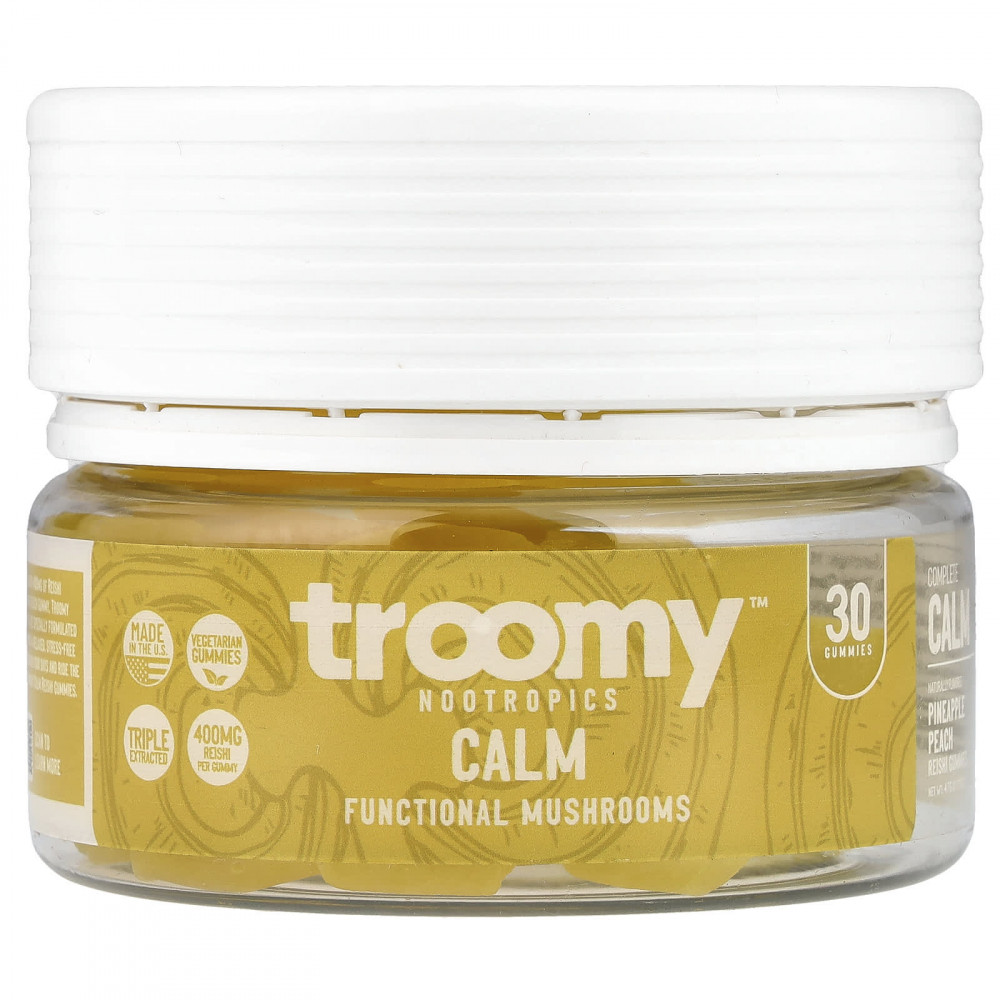 Troomy Nootropics, Calm, Functional Mushrooms Gummies, Pineapple Peach, 30 Gummies, 4.76 oz (135 g) в Москве - eco-herb.ru | изображение Troomy Nootropics, Calm, Functional Mushrooms Gummies, Pineapple Peach, 30 Gummies, 4.76 oz (135 g) в Москве - eco-herb.ru | фото