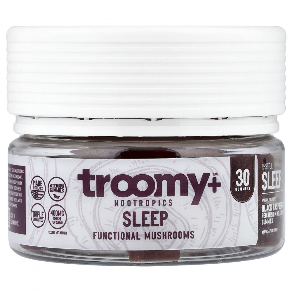 Troomy Nootropics, Sleep, функциональные грибы в жевательных таблетках, со вкусом черной малины, 30 жевательных таблеток в Москве - eco-herb.ru | изображение Troomy Nootropics, Sleep, функциональные грибы в жевательных таблетках, со вкусом черной малины, 30 жевательных таблеток в Москве - eco-herb.ru | фото
