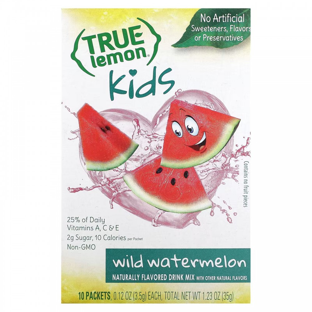 True Citrus, Kids, True Lemon, Wild Watermelon, 10 Packets, 0.12 oz (3.5 g) Each в Москве - eco-herb.ru | фото