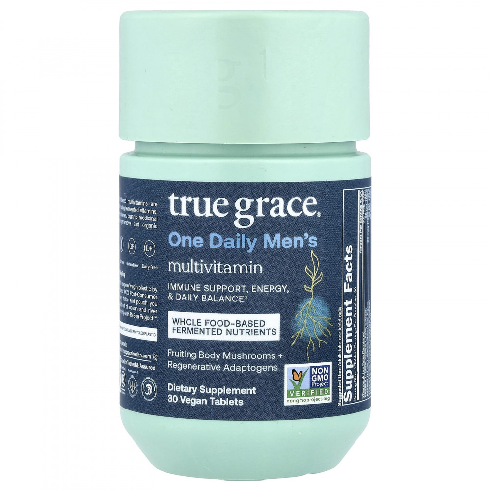 True Grace, One Daily Men's Multivitamin, мультивитамины для мужчин, 30 веганских таблеток в Москве - eco-herb.ru | изображение True Grace, One Daily Men's Multivitamin, мультивитамины для мужчин, 30 веганских таблеток в Москве - eco-herb.ru | фото