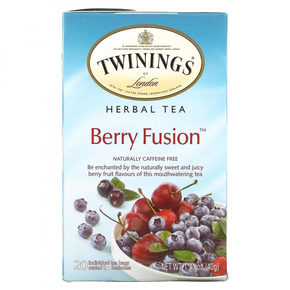 Twinings, Berry Fusion, травяной чай, без кофеина, 20 чайных пакетиков, 40 г (1,41 унции) (Товар снят с продажи) в Москве - eco-herb.ru | изображение Twinings, Berry Fusion, травяной чай, без кофеина, 20 чайных пакетиков, 40 г (1,41 унции) (Товар снят с продажи) в Москве - eco-herb.ru | фото
