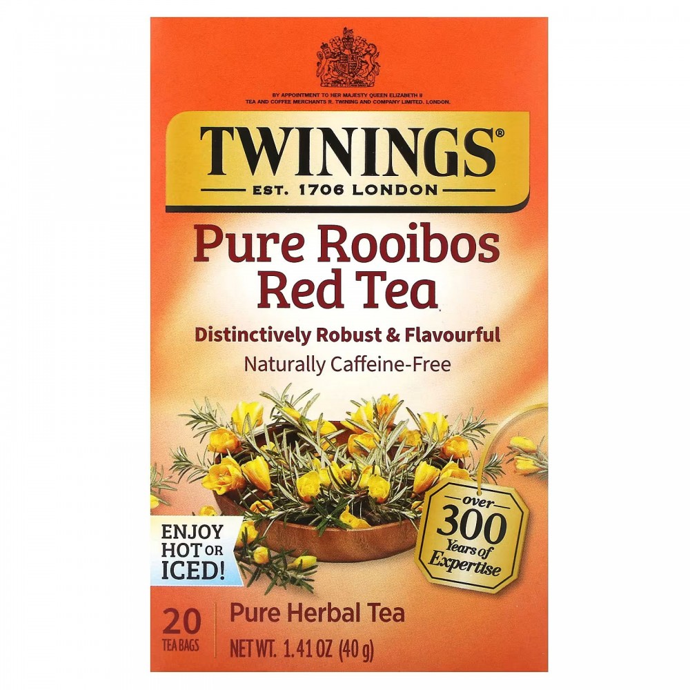 Twinings, Herbal Tea, Pure Rooibos Red Tea, Caffeine Free, 20 Tea Bags, 1.41 oz (40 g) в Москве - eco-herb.ru | фото
