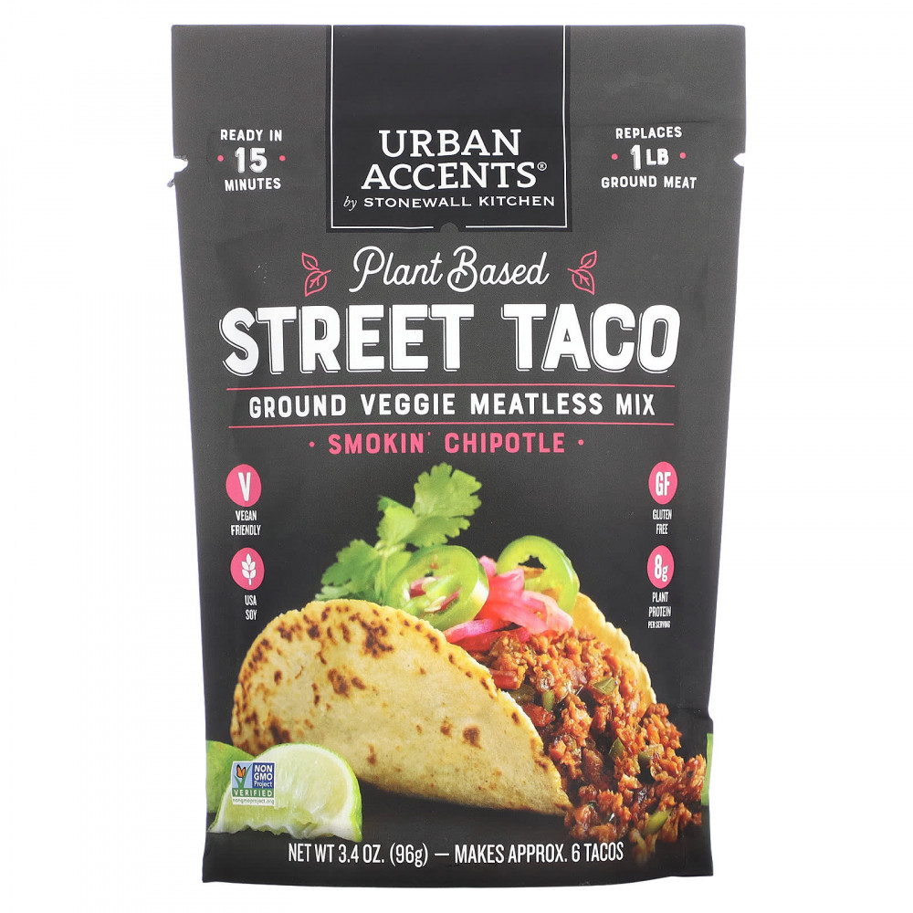 Urban Accents, Street Taco на растительной основе, измельченная овощная смесь без мяса, чипотле для курения, 96 г (3,4 унции) (Товар снят с продажи) в Москве - eco-herb.ru | изображение Urban Accents, Street Taco на растительной основе, измельченная овощная смесь без мяса, чипотле для курения, 96 г (3,4 унции) (Товар снят с продажи) в Москве - eco-herb.ru | фото