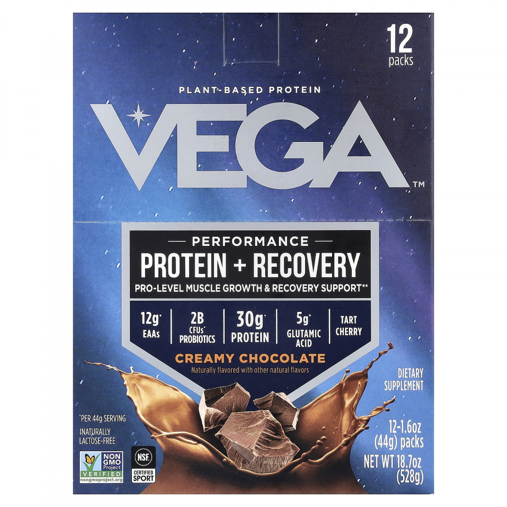 Vega, Performance, протеин и восстановление, со вкусом шоколада, 12 пакетиков по 44 г (1,6 унции) в Москве - eco-herb.ru | изображение Vega, Performance, протеин и восстановление, со вкусом шоколада, 12 пакетиков по 44 г (1,6 унции) в Москве - eco-herb.ru | фото