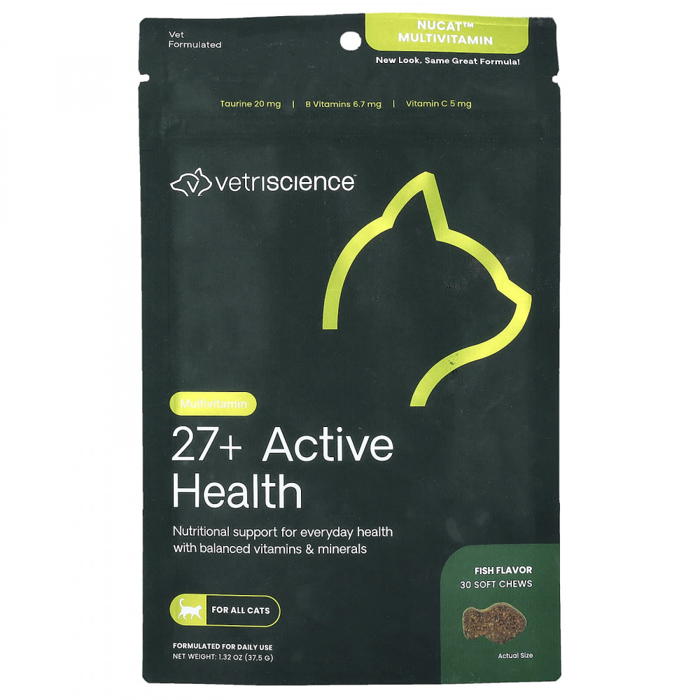 VetriScience, NuCat™, мультивитамины для всех кошек, со вкусом рыбы, 30 жевательных таблеток, 37,5 г (1,32 унции) в Москве - eco-herb.ru | изображение VetriScience, NuCat™, мультивитамины для всех кошек, со вкусом рыбы, 30 жевательных таблеток, 37,5 г (1,32 унции) в Москве - eco-herb.ru | фото