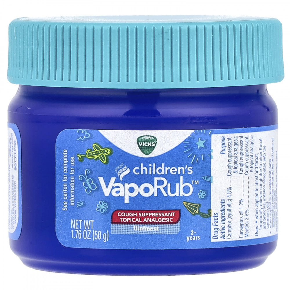 Vicks, Children's VapoRub ™, мазь, от кашля, для детей от 2 лет, 50 г (1,76 унции) в Москве - eco-herb.ru | изображение Vicks, Children's VapoRub ™, мазь, от кашля, для детей от 2 лет, 50 г (1,76 унции) в Москве - eco-herb.ru | фото