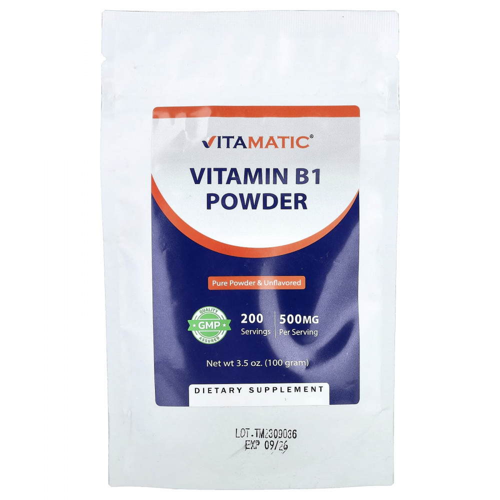 Vitamatic, витамин B1 в порошке, без добавок, 100 г (3,5 унции) в Москве - eco-herb.ru | изображение Vitamatic, витамин B1 в порошке, без добавок, 100 г (3,5 унции) в Москве - eco-herb.ru | фото