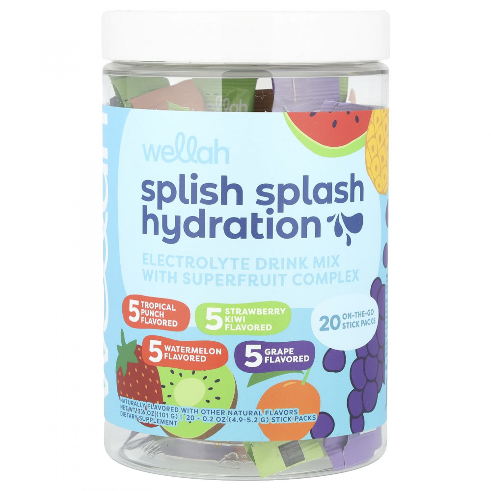 Wellah, Splish Splash Hydration, разнообразные, 20 пакетиков по 4,9–5,2 г (0,2 унции) в Москве - eco-herb.ru | изображение Wellah, Splish Splash Hydration, разнообразные, 20 пакетиков по 4,9–5,2 г (0,2 унции) в Москве - eco-herb.ru | фото