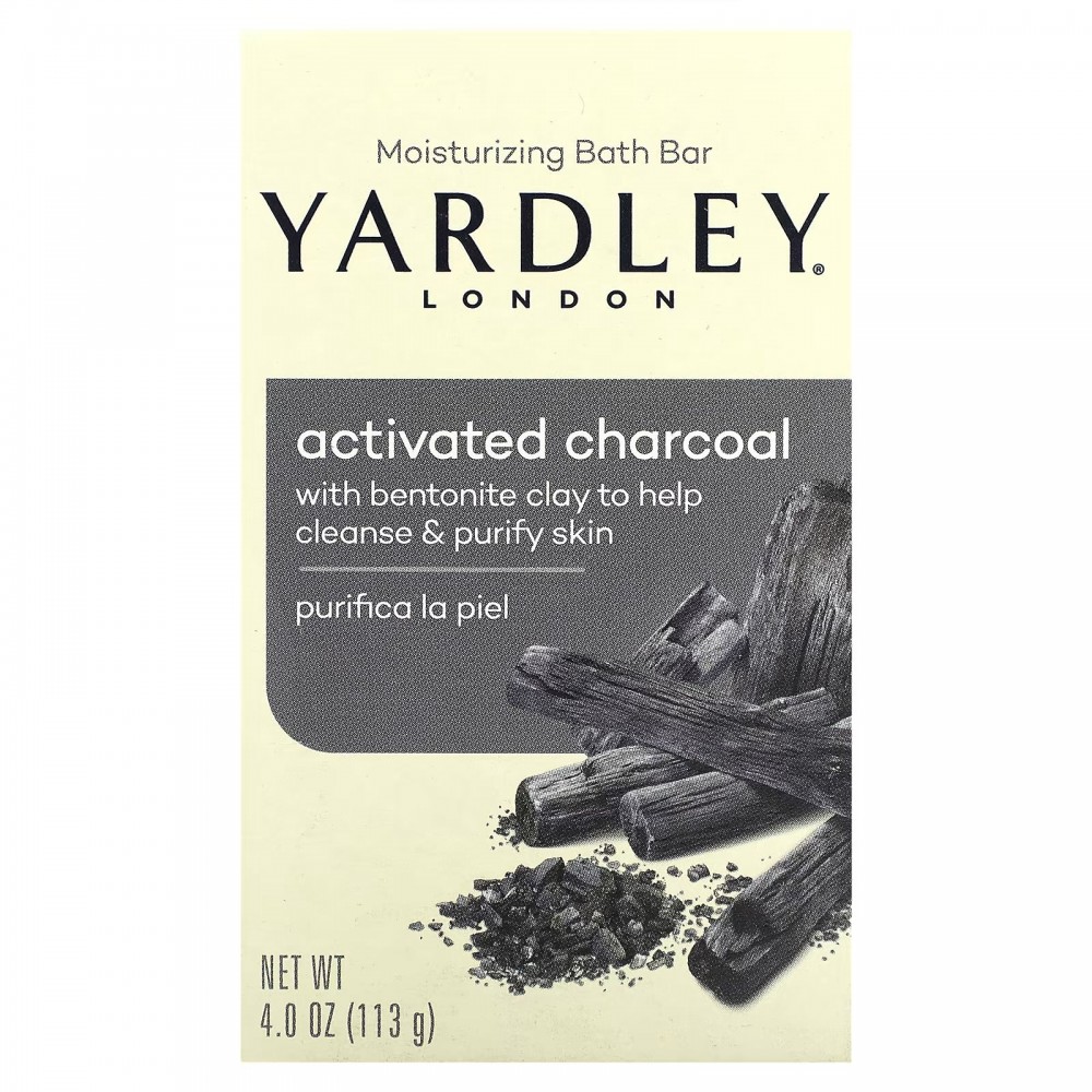 Yardley London, Moisturizing Bath Bar, Activated Charcoal, 4 oz (113 g) в Москве - eco-herb.ru | фото