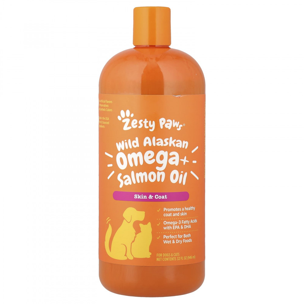 Zesty Paws, омега из дикой аляскинской кожи и жир лосося, для собак и кошек любого возраста, 946 мл (32 жидк. унции) в Москве - eco-herb.ru | изображение Zesty Paws, омега из дикой аляскинской кожи и жир лосося, для собак и кошек любого возраста, 946 мл (32 жидк. унции) в Москве - eco-herb.ru | фото