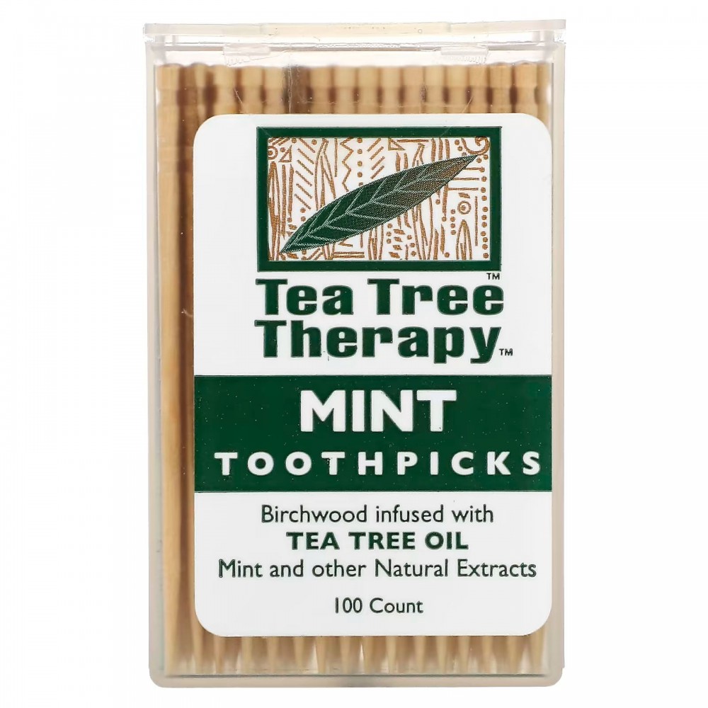 Зубочистки Tea Tree TherapyToothpicks, мятные, примерно 100 штук в Москве - eco-herb.ru | фото